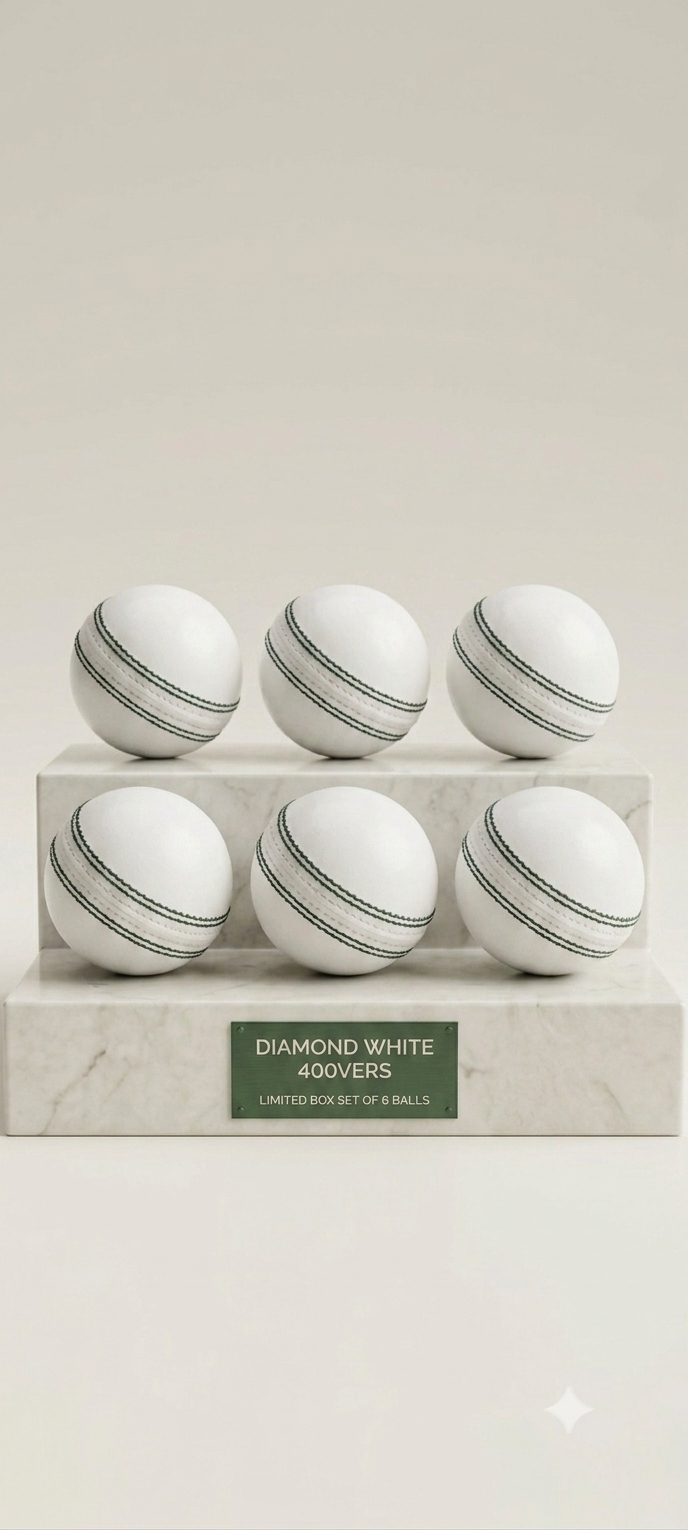Premium Diamond White Test cricket ball Alum tanned capacity 40 overs, Pack of 12 balls
