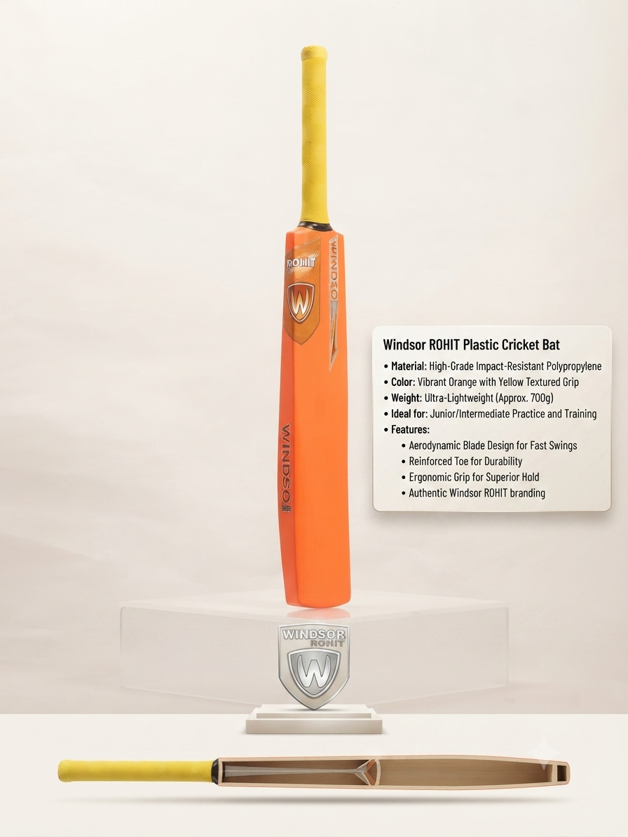Plastic premium cricket bat with High grade polypropylene material