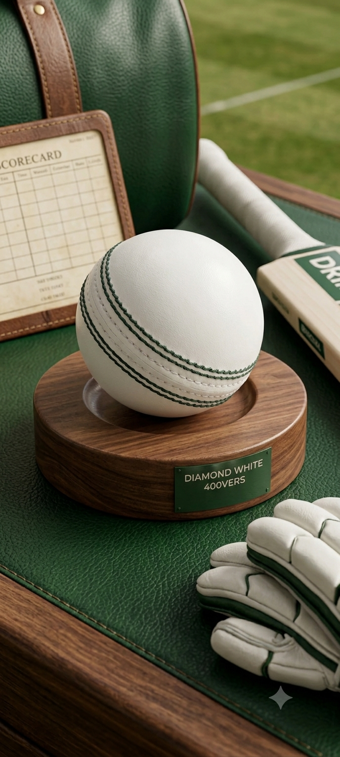 Premium Diamond White Test cricket ball Alum tanned capacity 40 overs, Pack of 12 balls