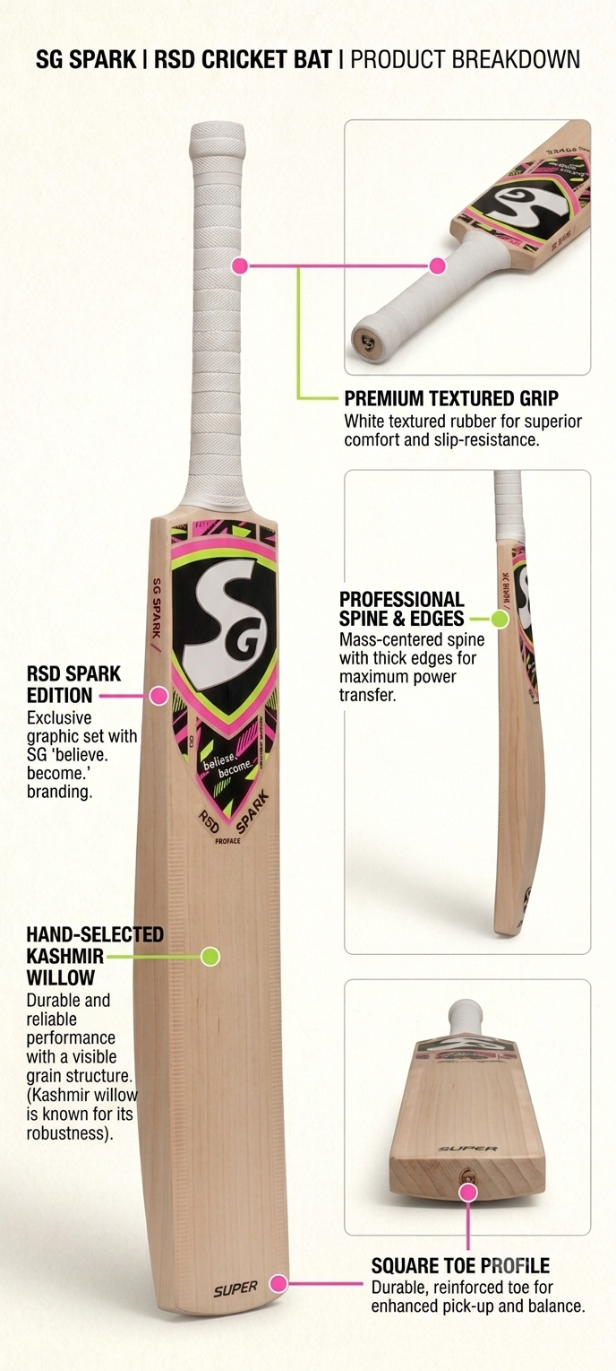 SG RSD Spark cricket bat Super Light Weight, Special edition