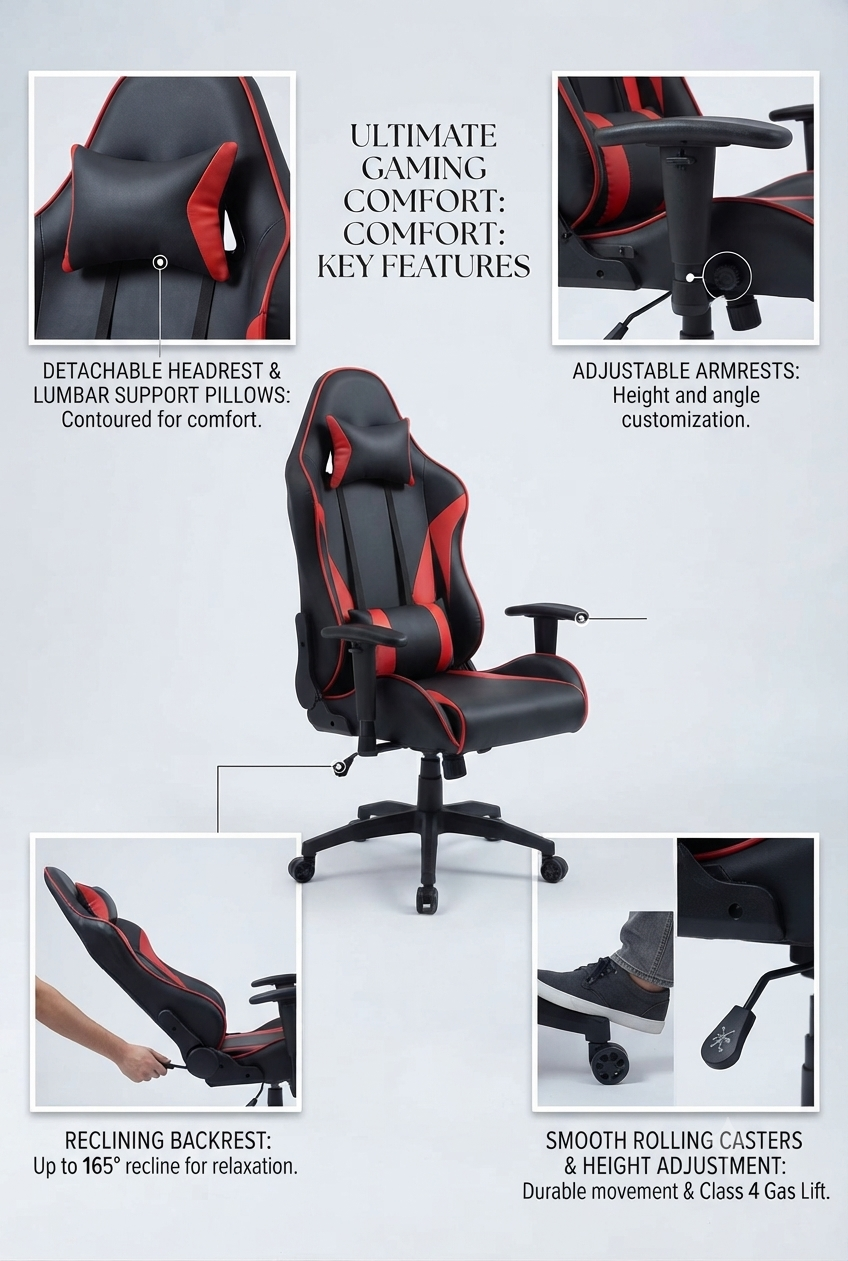 The Valkyrie Throne - Ergonomic Racing-Style Gaming Chair