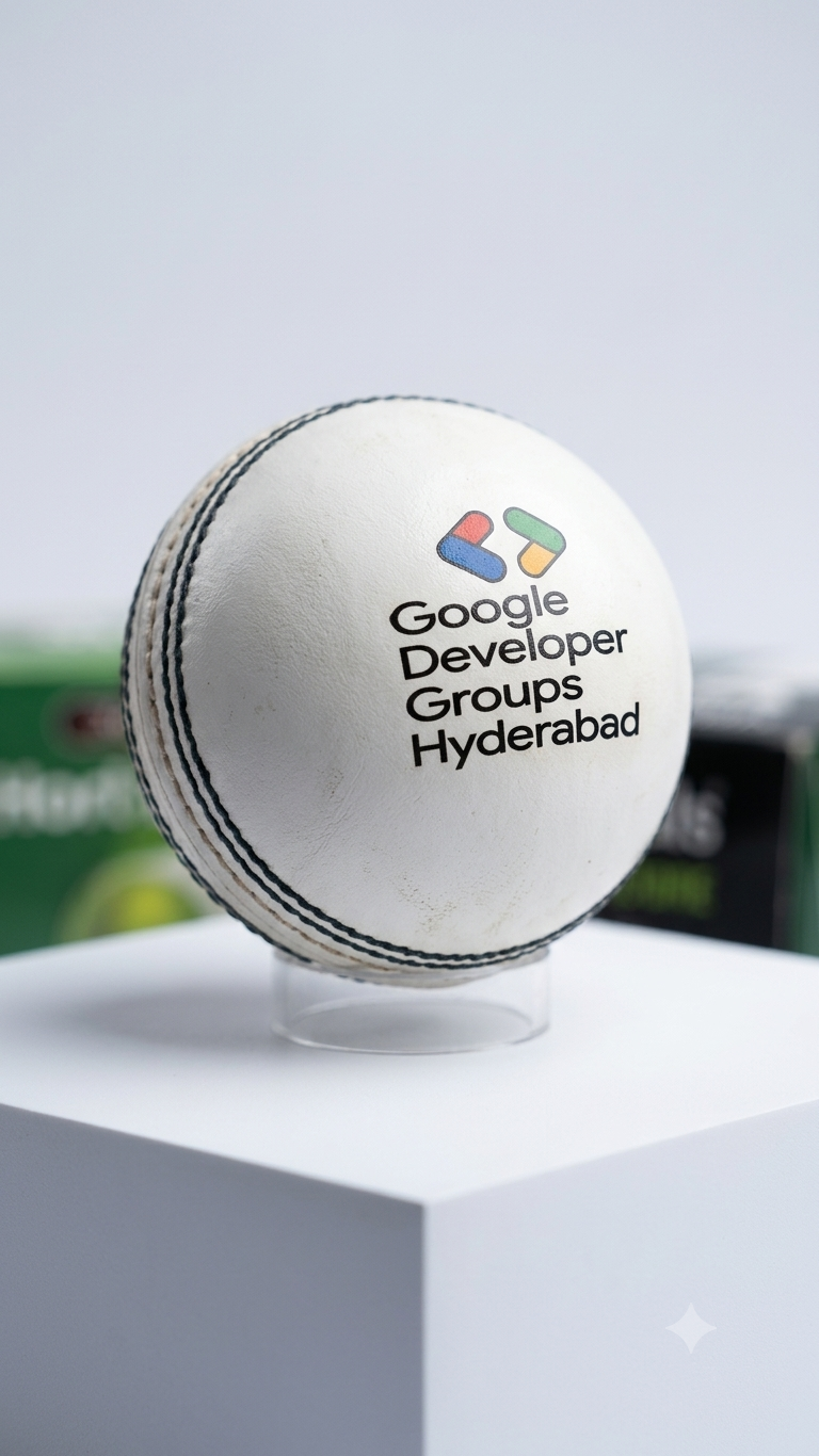 Google Developer Groups Hyderabad – Official Collector’s Edition Leather Cricket Ball