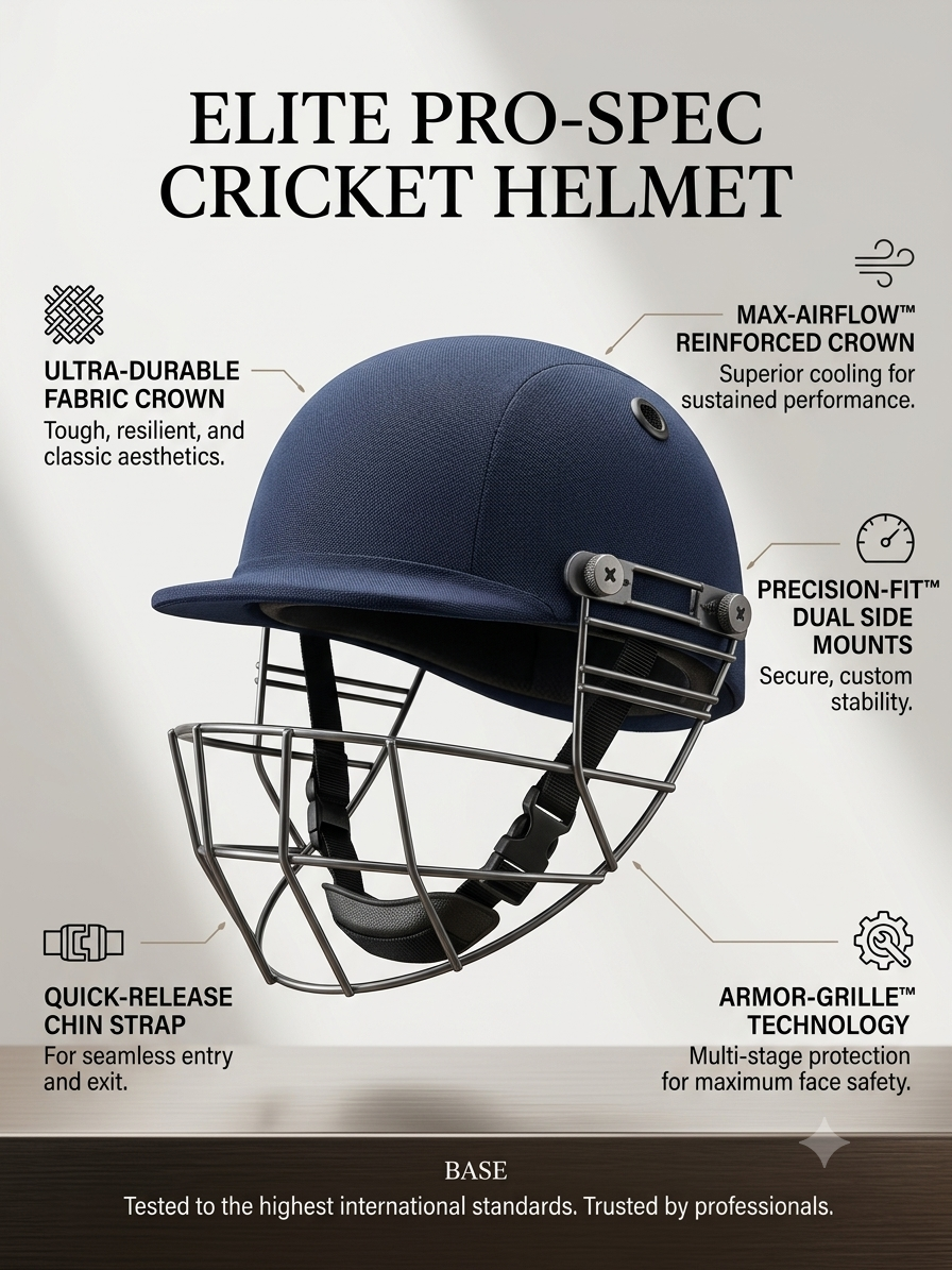 Pro-Guard Elite Cricket Helmet
Maximum Impact Protection | Precision Fit | Unobstructed Vision