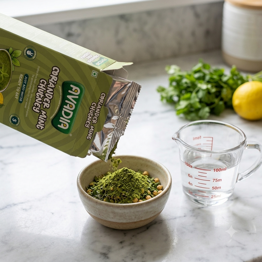 Coriander and Mint Chutney Ready to eat AVADIA 100% Natural ingredients