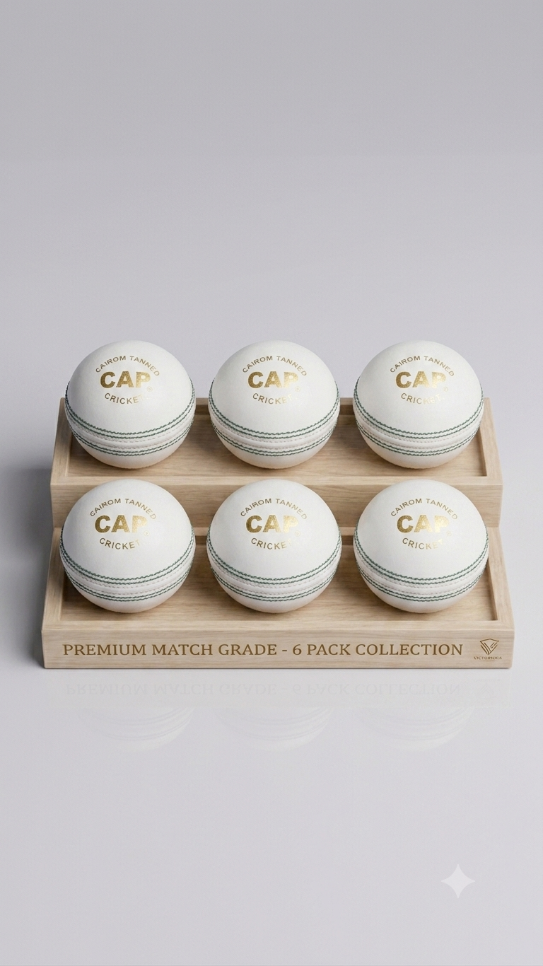 White test cricket ball Alum tanned capacity 30 overs, pack of 6 balls