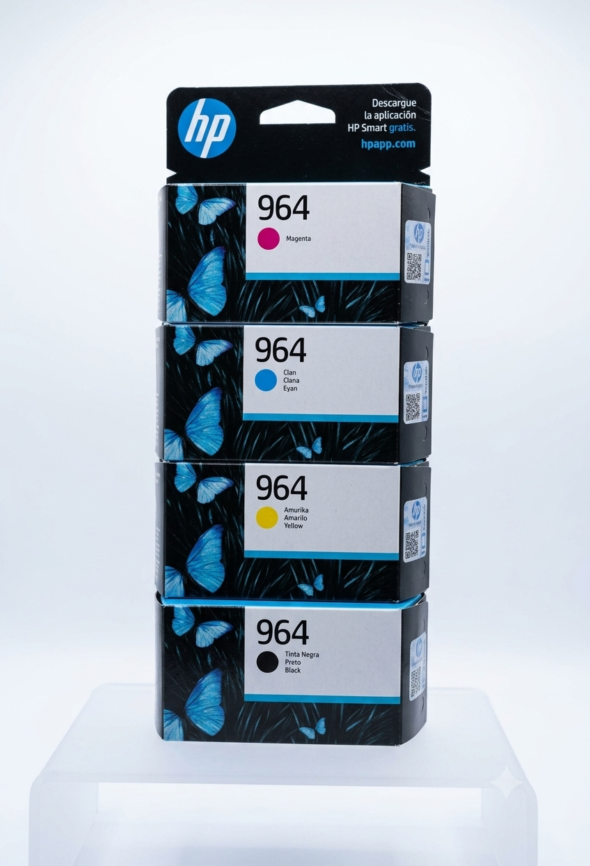Original HP 964 4-Color Ink Cartridge Combo Pack (Black, Cyan, Magenta, Yellow)