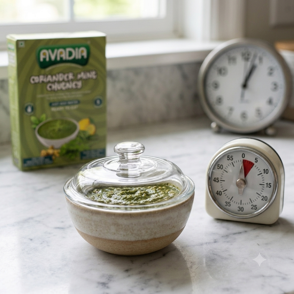 Coriander and Mint Chutney Ready to eat AVADIA 100% Natural ingredients