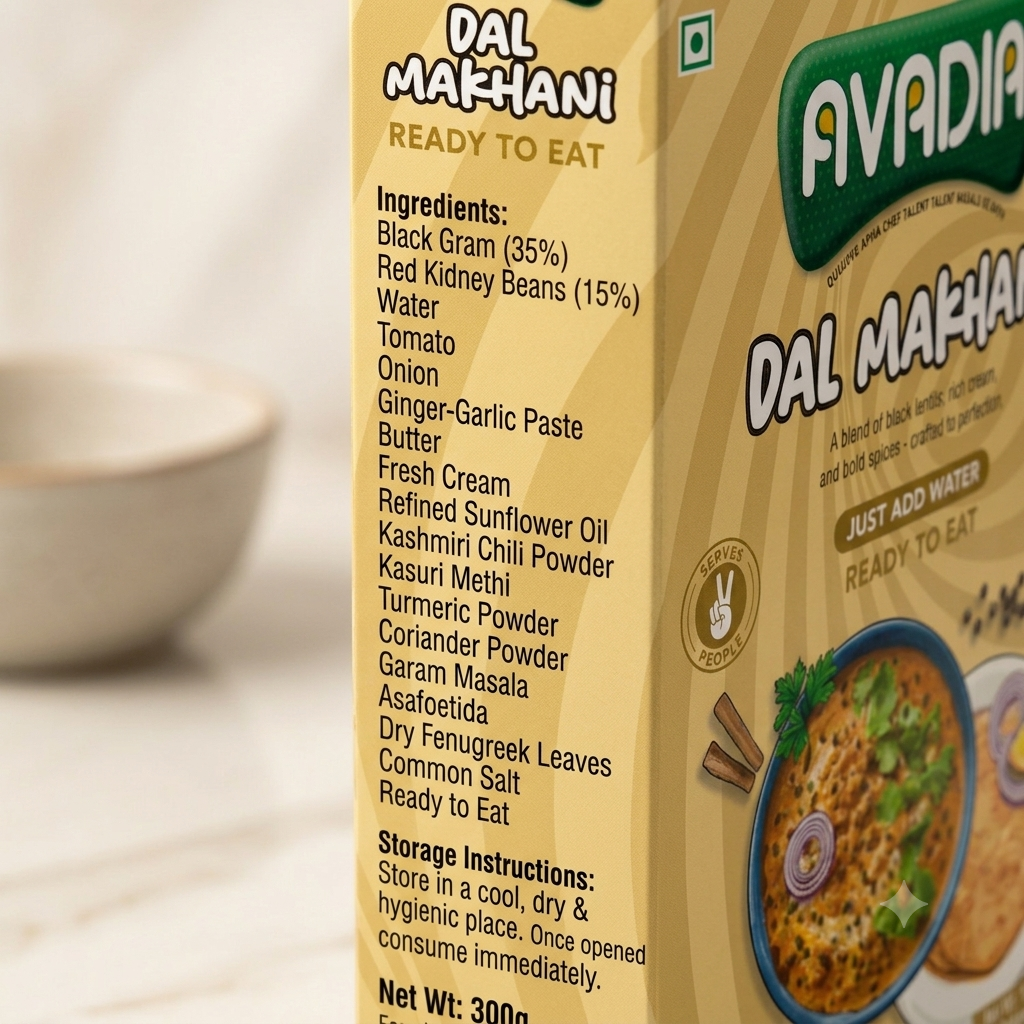 Dal Makhani Ready to eat AVADIA 100% Natural ingredients Pack of 5