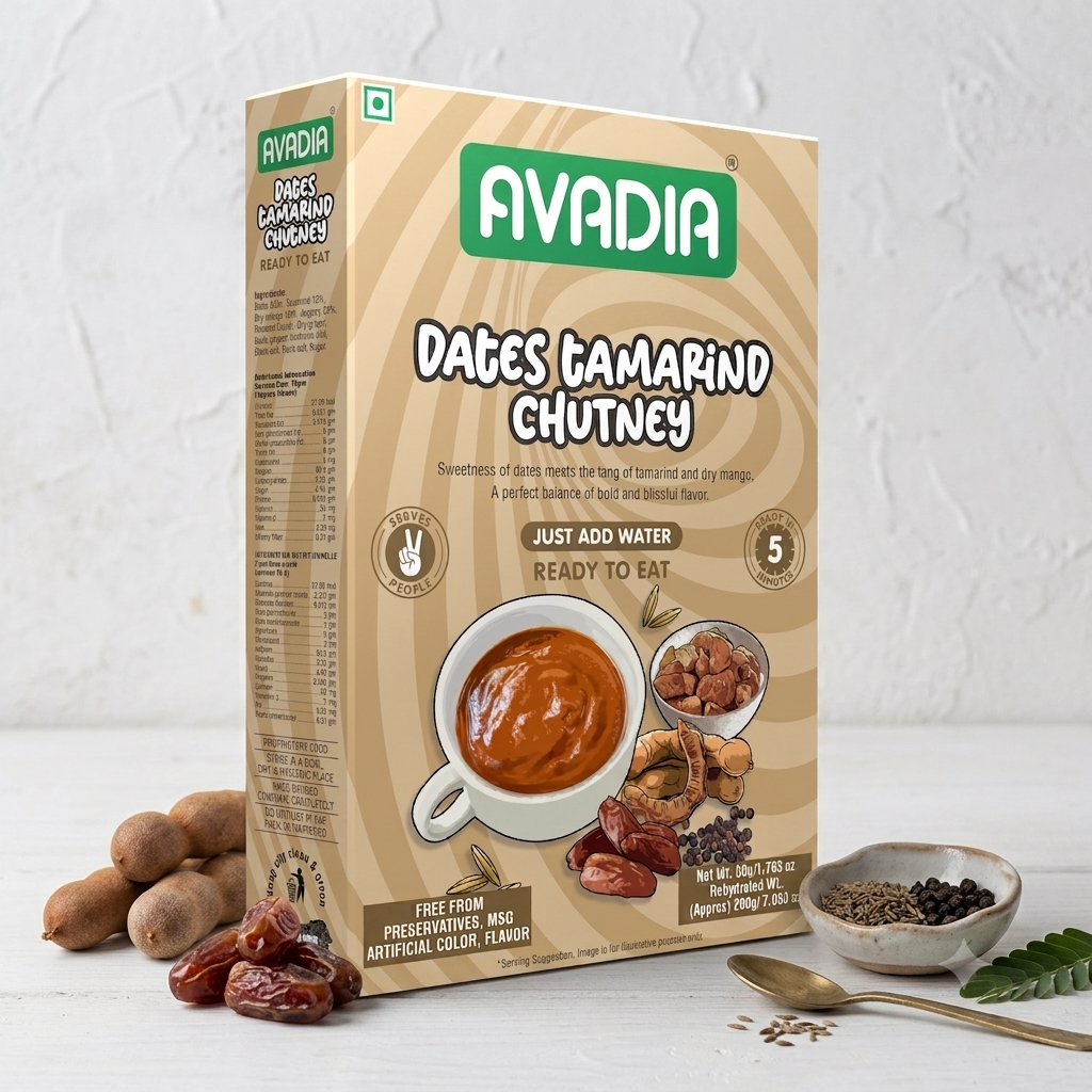Dates Tamarin Chutney Ready to eat AVADIA 100% Natural ingredients Pack of 2