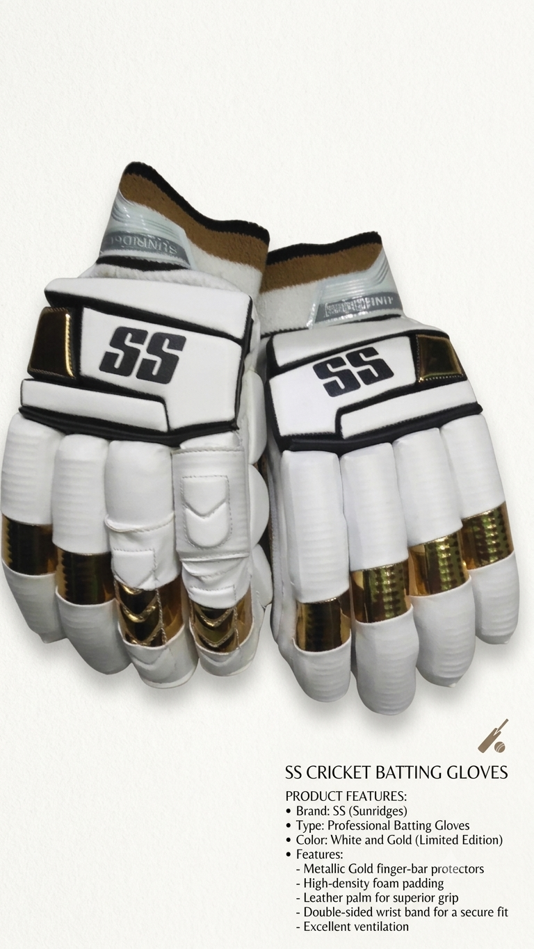 SS Professional Cricket Batting Gloves | Ultra-Protection, Ergonomic Flex & Maximum Sweat-Absorbent Comfort for Senior/Adult Players