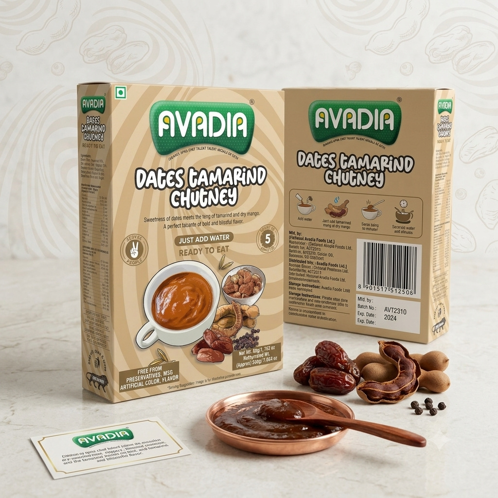 Dates Tamarin Chutney Ready to eat AVADIA 100% Natural ingredients
