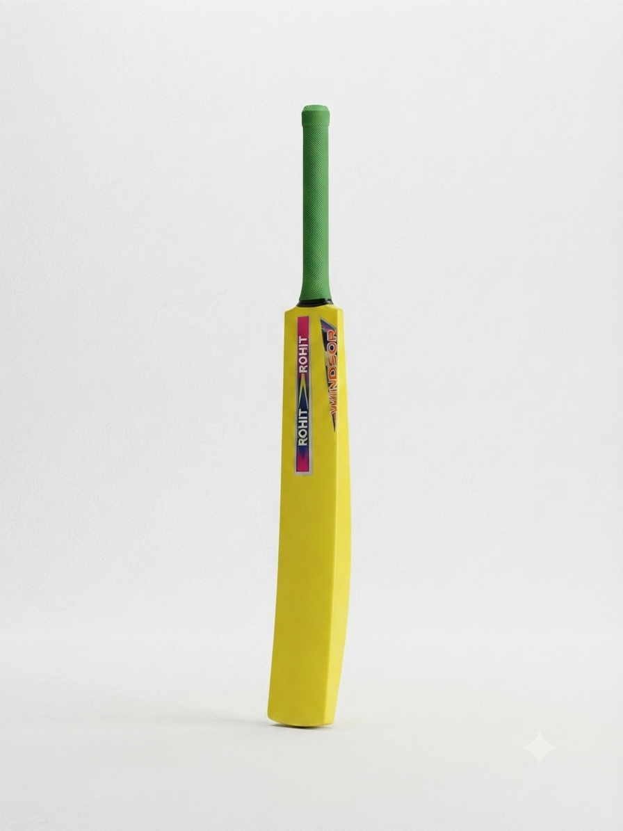 Plastic hard tennis cricket bat with aerodynamic design