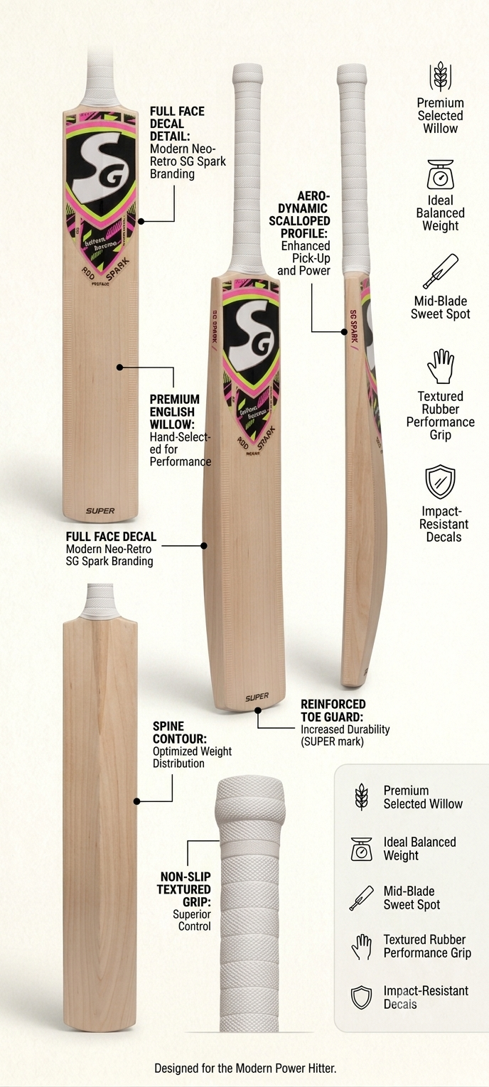 SG RSD Spark cricket bat Super Light Weight, Special edition