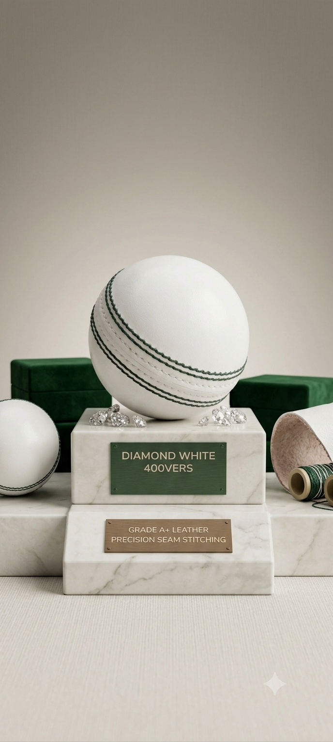 Premium Diamond White Test cricket ball Alum tanned capacity 40 overs, Pack of 12 balls