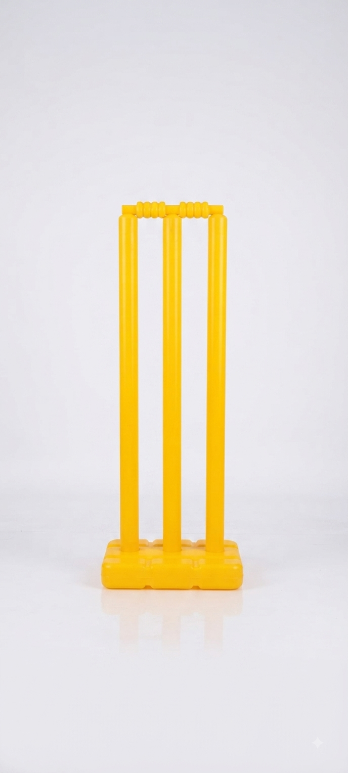 Cricket Plastic Stumps Premium Yellow Colour with base| INDIAN DREAMS
