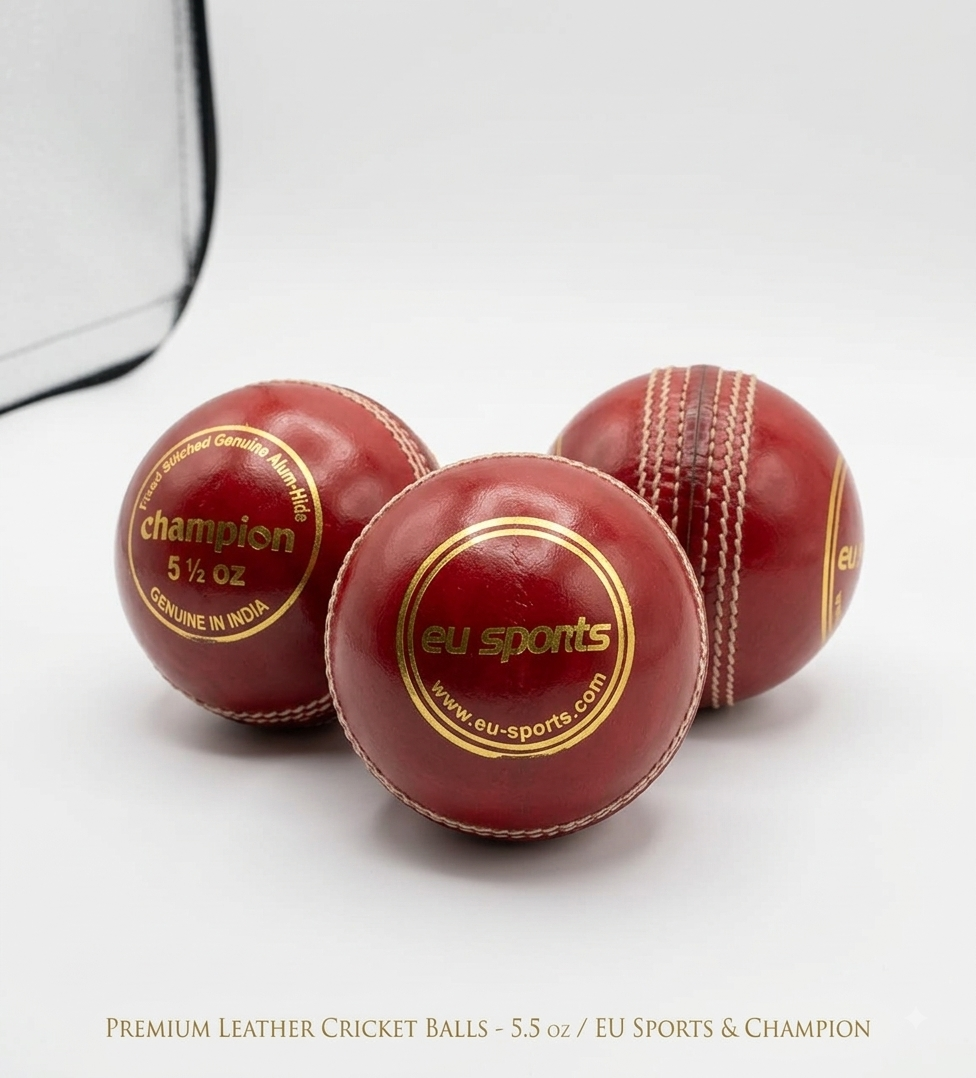 Premium Red Leather Cricket ball EU Sports, 50 overs Pack of 12 balls