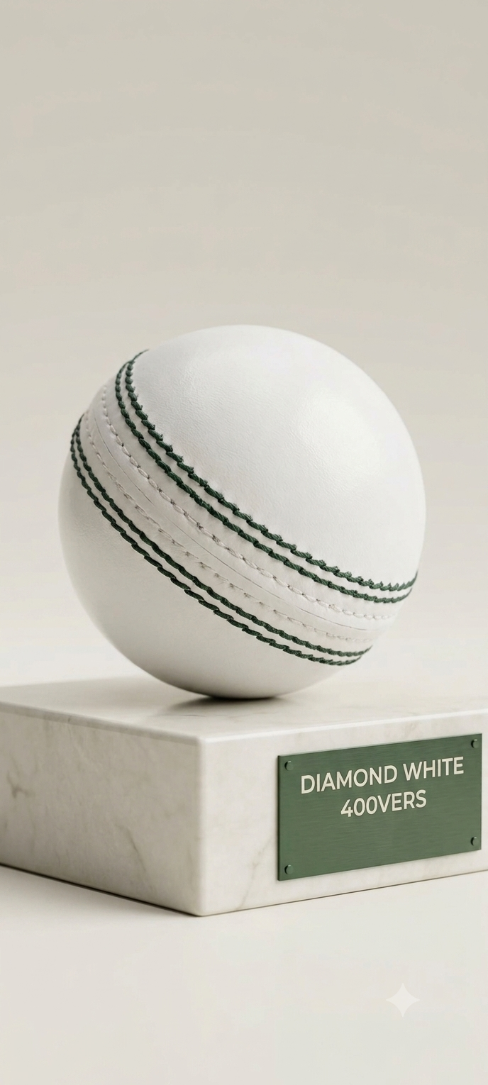 Premium Diamond White Test cricket ball Alum tanned capacity 40 overs, Pack of 12 balls