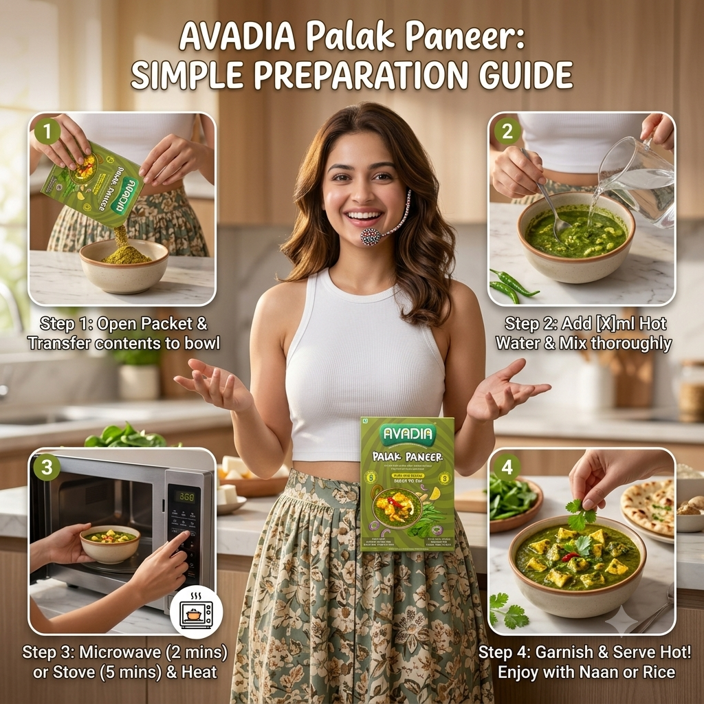 Palak paneer Ready to eat AVADIA 100% Natural ingredients