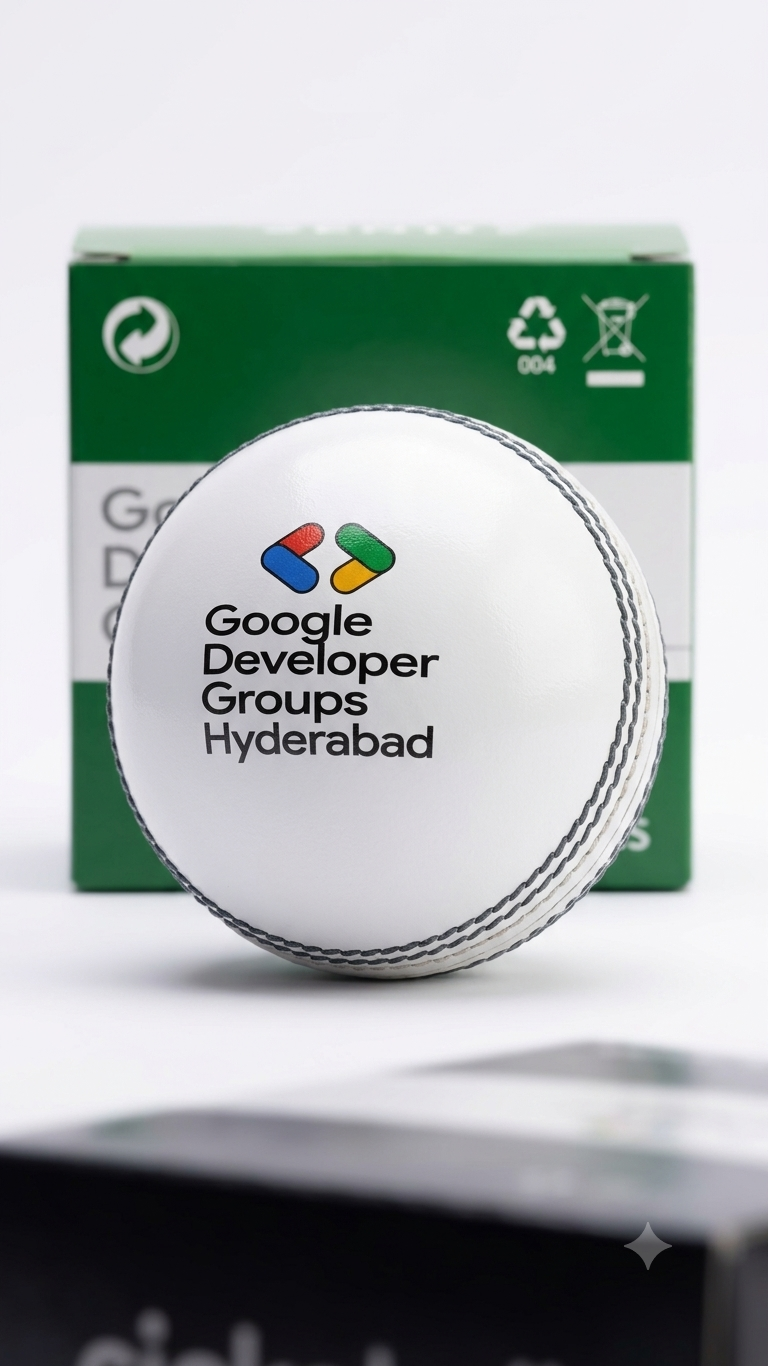 Google Developer Groups Hyderabad – Official Collector’s Edition Leather Cricket Ball