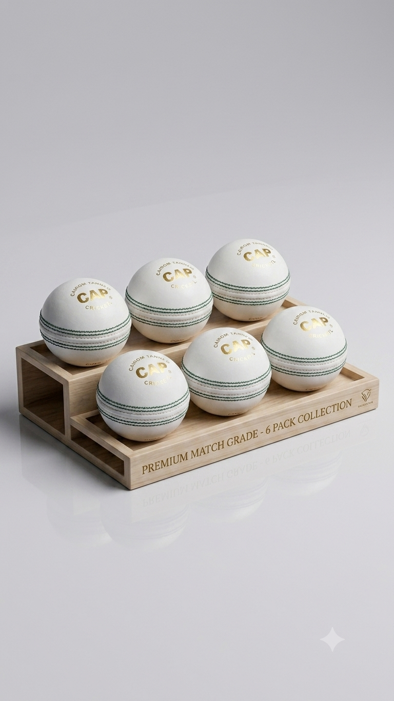 White test cricket ball Alum tanned capacity 30 overs, pack of 6 balls