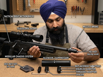 The Ultimate Modular Performance Suppressor Kit| Universal Multi-Adapter Suppressor / Silencer Set designed primarily for target air rifles, air pistols, and PCP (Pre-Charged Pneumatic) sports guns