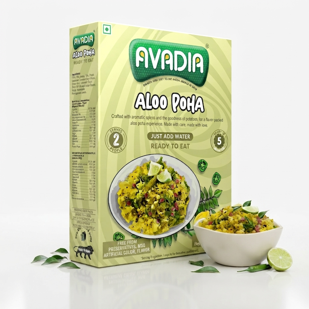 ALOO Poha Ready to eat AVADIA 100% Natural ingredients Pack of 2