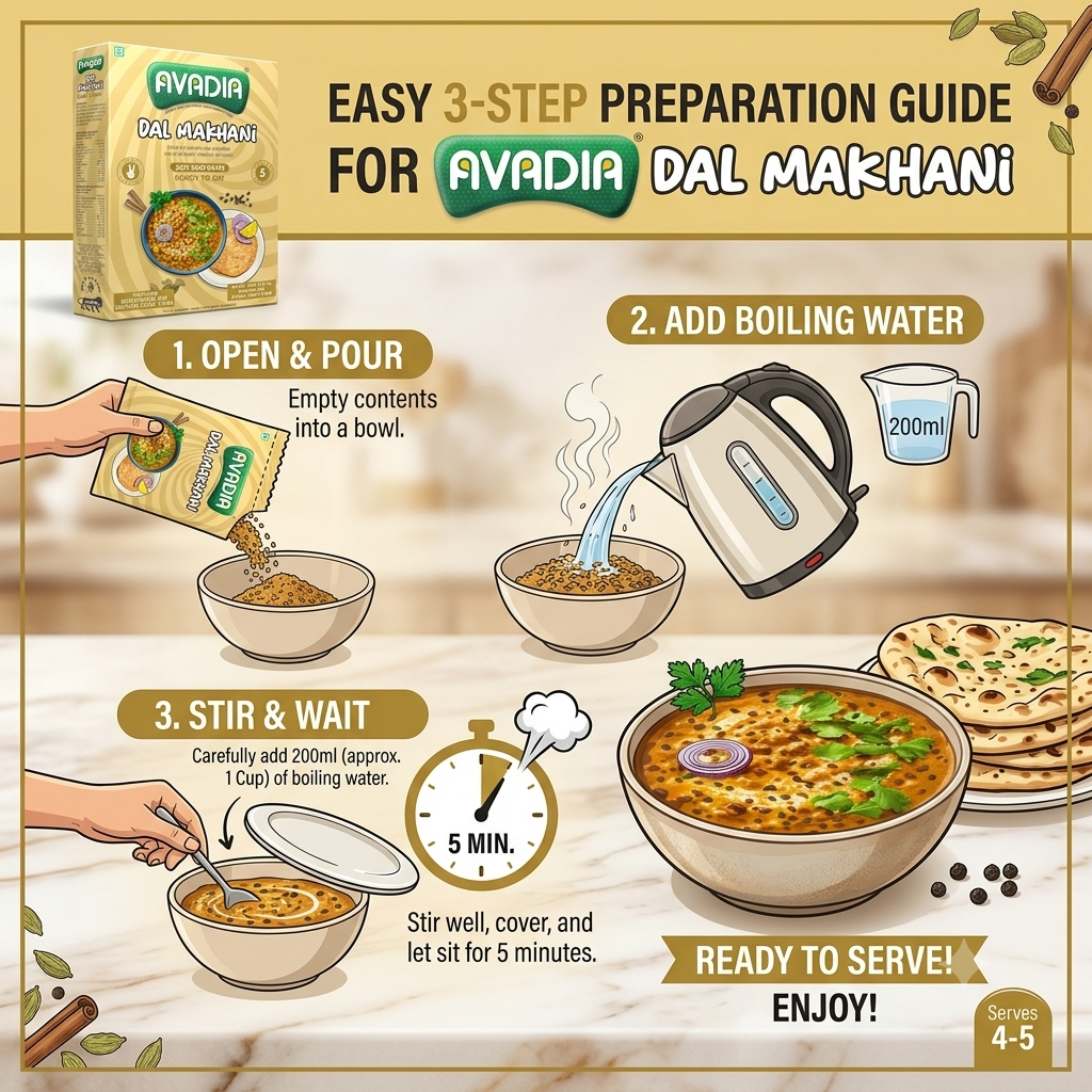 Dal Makhani Ready to eat AVADIA 100% Natural ingredients