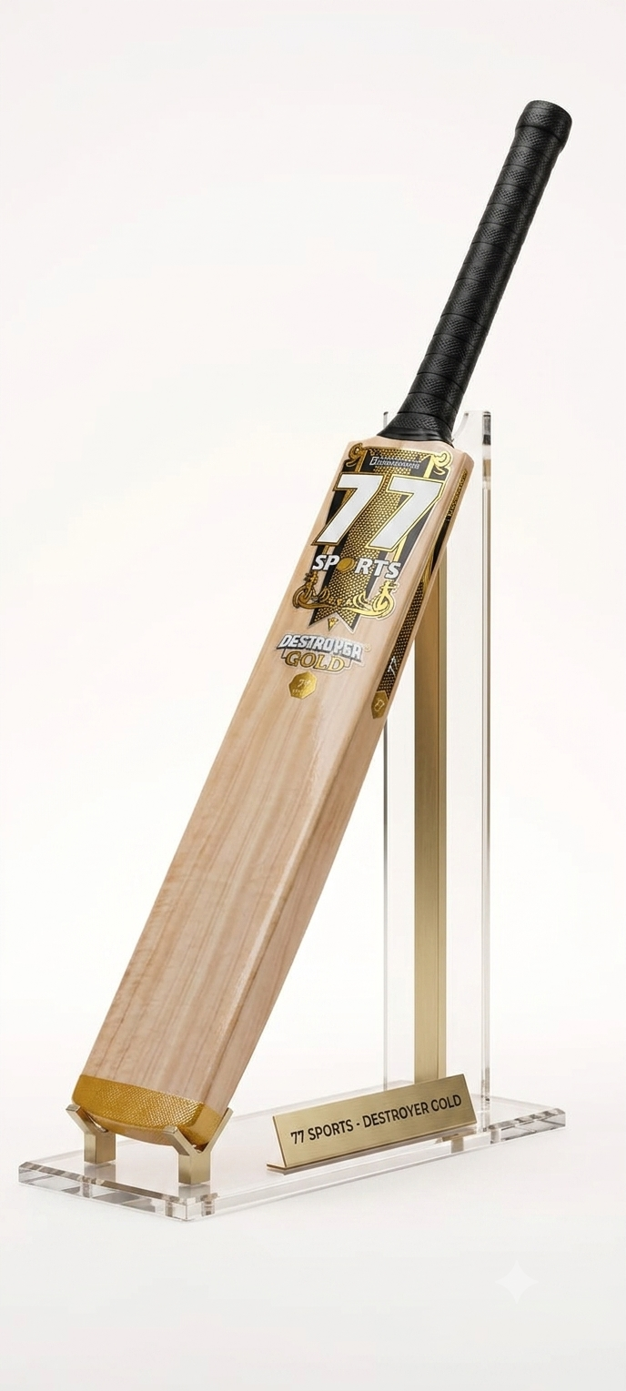 77 Destroyer Gold cricket bat with supreme Willow, Special Edition