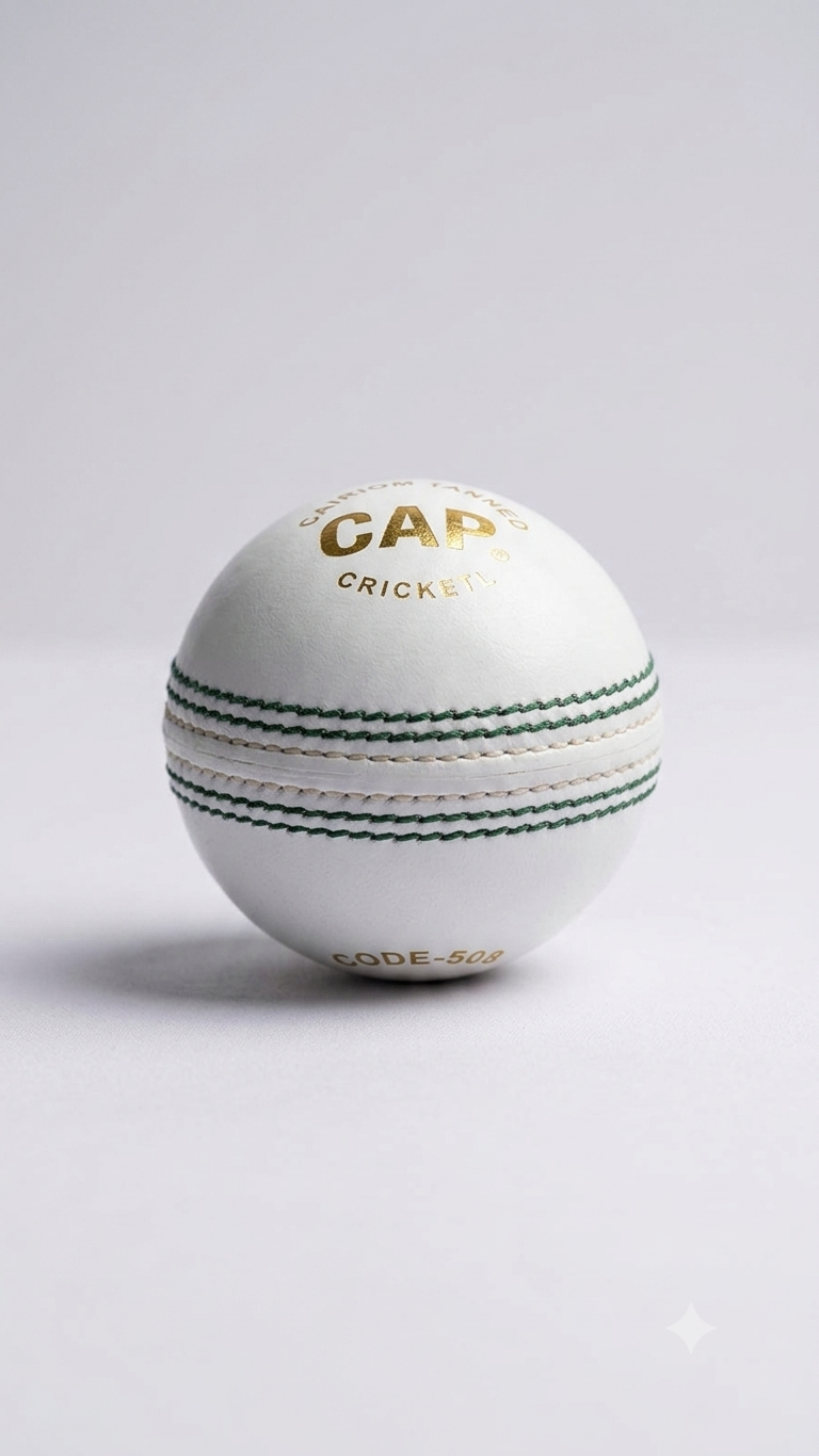 White test cricket ball Alum tanned capacity 30 overs, pack of 6 balls