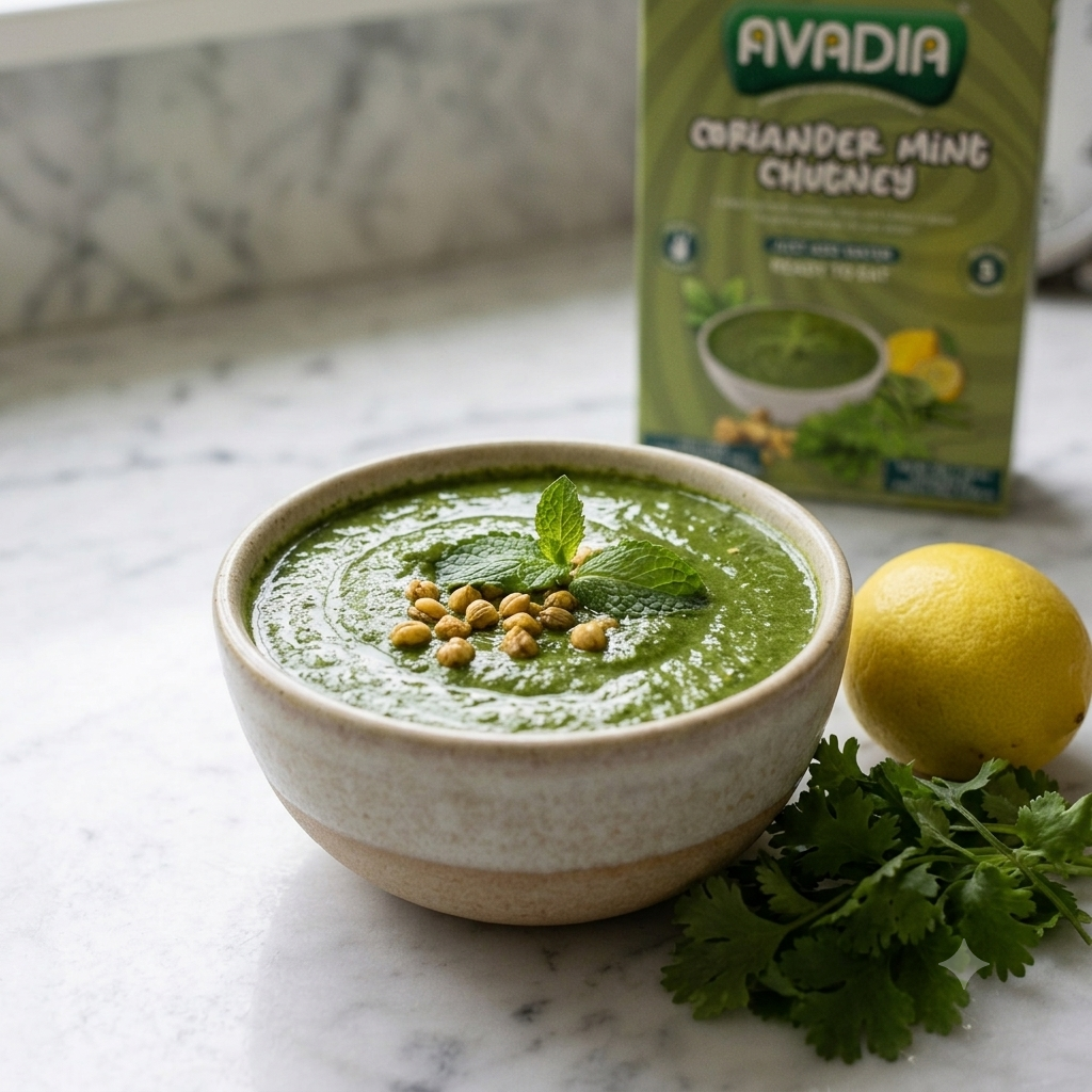 Coriander and Mint Chutney Ready to eat AVADIA 100% Natural ingredients