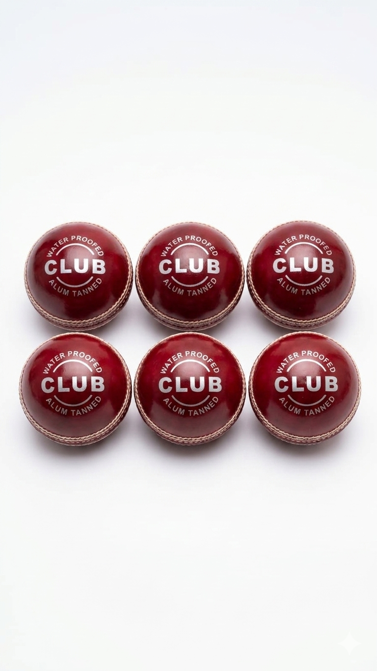 Red Leather Cricket ball Alum Tanned, 1 pack- 6 balls