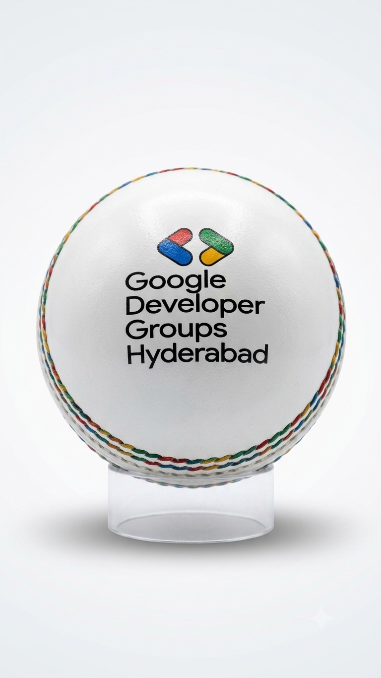 Google Developer Groups Hyderabad – Official Collector’s Edition Leather Cricket Ball