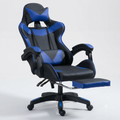 Ergonomic Gaming Chair Navy Blue and Black colour Adjustable pneumatic height with footrest