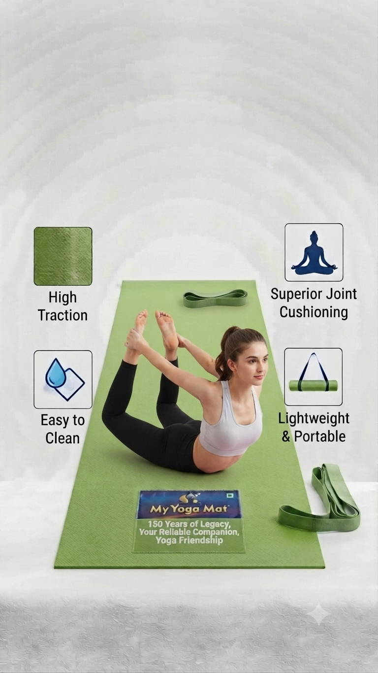 Yoga mat Premium texture and soft material, skin safe and tested|INDIAN DREAMS