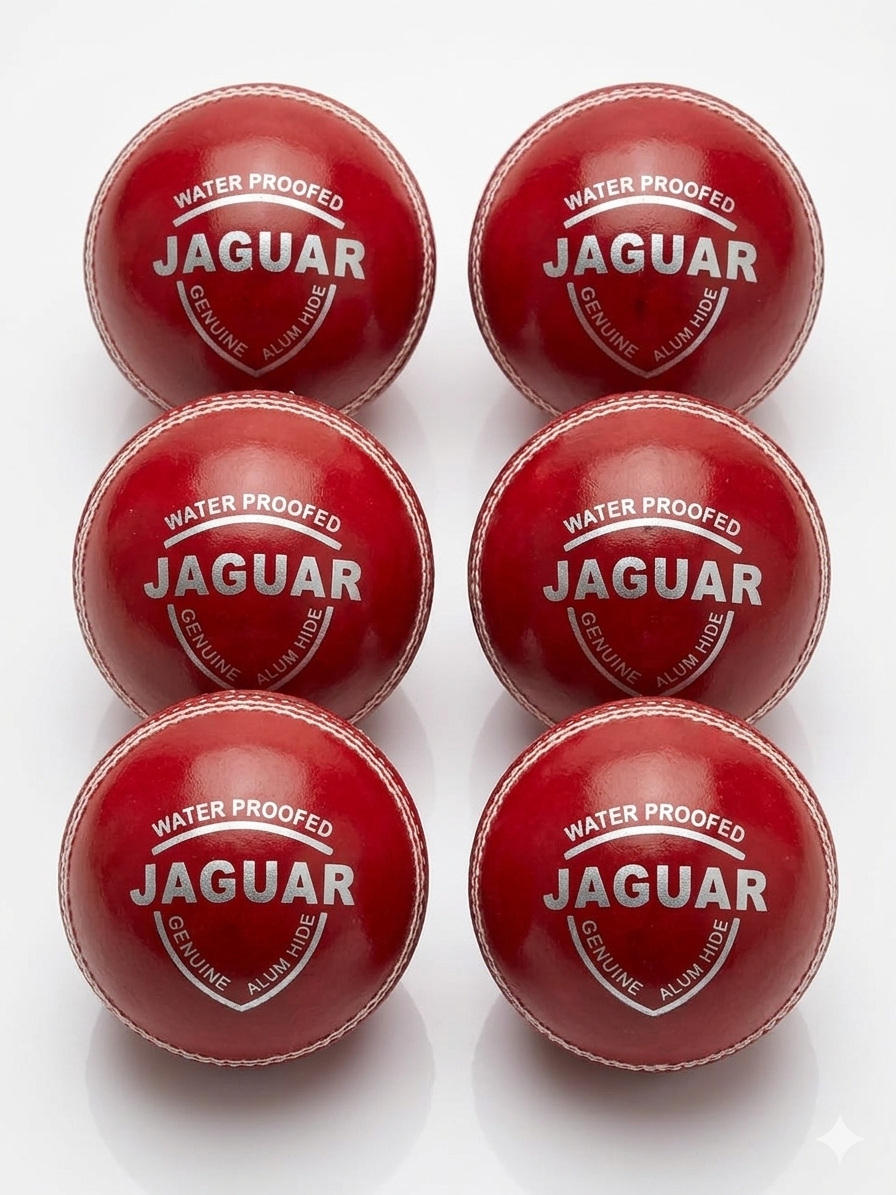 Cricket leather ball JAGUAR, water proof, 1 pack- 6 balls
