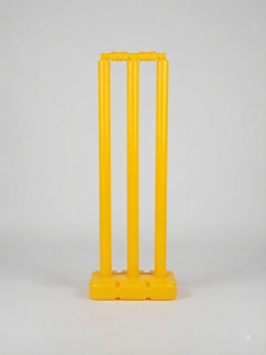 Cricket Plastic Stumps Premium Yellow Colour with base| INDIAN DREAMS