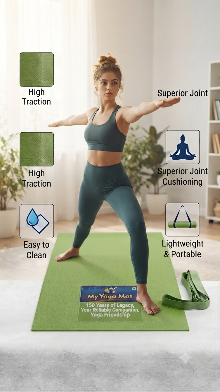 Yoga mat Premium texture and soft material, skin safe and tested|INDIAN DREAMS