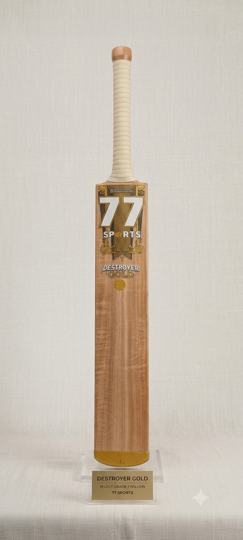 77 Destroyer Gold cricket bat with supreme Willow, Special Edition